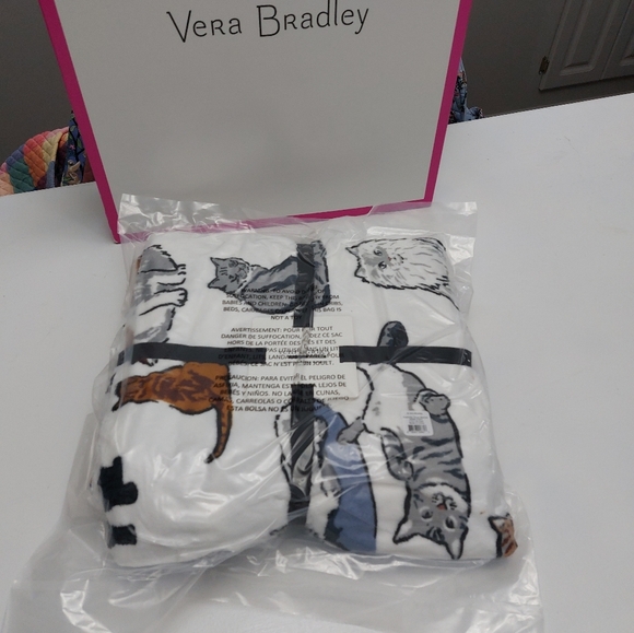 Vera Bradley Other - Vera Bradley Fleece Throw Blanket A Cat's Life NWT